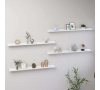 Wandschappen 4 st 100x9x3 cm hoogglans wit326656