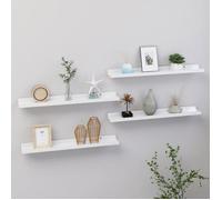 vidaXL Étagères murales 4 pièces – Blanc brillant 60x9x3 cm