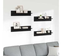 vidaXL Étagères Murales 4 pcs Chêne noir 80 x 11,5 x 18 cm