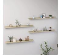 vidaXL Étagères murales 4 pcs 100x9x3 cm Chêne Sonoma Multicolore