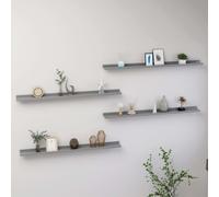 Vidaxl Étagères Murales 4 Pcs Gris 100x9x3 Cm Gris