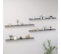 vidaXL 4X Etagères Murales Etagères Suspendues Etagères Flottantes Salon Salle de Séjour Chambre à Coucher Maison Intérieur Gris 115x9x3 cm