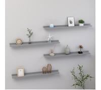 vidaXL Étagères murales 4 pcs Gris 80x9x3 cm