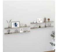 Vidaxl Étagères Murales 4 Pcs Gris Béton 115x9x3 Cm Gris