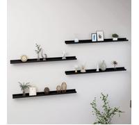 vidaXL Étagères murales 4 pcs Noir 100x9x3 cm