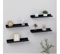 vidaXL Étagères murales 4 pcs Noir 40x9x3 cm