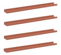 vidaXL Étagères Murales 4 pcs Rouge 80 x 9 x 3 cm Bois d'ingénierie