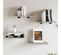 Vidaxl Étagères Murales 4 Pcs Sonoma Gris 40x30x1,5 Cm Bois Ingénierie Multicolore