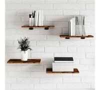 Vidaxl Étagères Murales 4 Pcs Chêne Fumé 40x30x1,5cm Bois D'ingénierie Multicolore