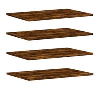 vidaXL Étagères Murales 4 pcs, Tablettes Suspendues avec Rangement, Étagères à Livres Flottantes, Décorations de Salon, Chêne Fumé Bois d'Ingénierie