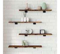Vidaxl Étagères Murales 4 Pcs Chêne Fumé 60x10x1,5cm Bois D'ingénierie Multicolore