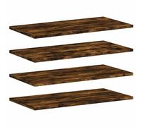 vidaXL Étagères Murales 4 pcs, Tablettes Suspendues avec Rangement, Étagères à Livres Flottantes, Décorations de Salon, Chêne Fumé Bois d'Ingénierie