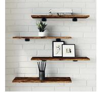 vidaXL Étagères murales 838231 – 4 pcs, tablettes suspendues avec rangement, étagères à livres flottantes