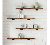 vidaXL Étagères Murales 4 pcs, Tablettes Suspendues avec Rangement, Étagères à Livres Flottantes, Décorations de Salon, 838225
