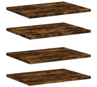 vidaXL Étagères Murales 4 pcs, Tablettes Suspendues avec Rangement, Étagères à Livres Flottantes, Décorations de Salon, 838207 Marron G