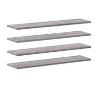 vidaXL Étagères Murales 4 pcs, Tablettes Suspendues avec Rangement, Étagères à Livres Flottantes, Décorations de Salon, Sonoma Gris Bois Ingénierie 838263 Gris G