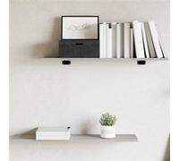 vidaXL Étagères Murales 4 pcs, Tablettes Suspendues avec Rangement, Étagères à Livres Flottantes, Décorations de Salon, Sonoma Gris Bois Ingénierie 838263 Gris G