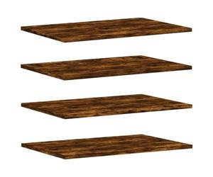 vidaXL Étagères Murales 4 pcs, Tablettes Suspendues avec Rangement, Étagères à Livres Flottantes, Décorations de Salon, Chêne Fumé Bois d'Ingénierie