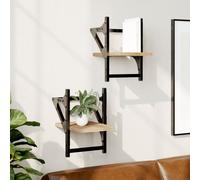 Vidaxl Étagères Murales Avec Barres 2 Pcs Chêne Sonoma 20x25x30 Cm