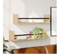 vidaXL Étagères murales 2 pcs avec barres Chêne Sonoma 60x16x14 cm 835435