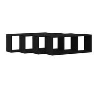 Set de 4 étagères murales Chêne noir 60x15x23 cm Fabriqué en bois reconstitué