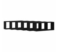 vidaXL Étagères murales avec étagère 6 pcs Chêne Noir 60 x 15 x 23 cm, Étagère Murale rectangulaire Moderne, Rangement stylé pour Le Salon, Gain de Place, Assemblage Facile