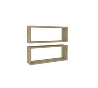 vidaXL Étagères cube murales 2 pcs Chêne sonoma 60x15x23 cm Aggloméré