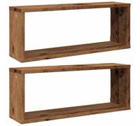 vidaXL Étagères murales Cube 2 pcs Vieux Bois 60x15x23 cm