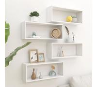 Vidaxl Étagères Murales Cube 4 Pcs Blanc 60x15x23 Cm Bois D'Ingénierie