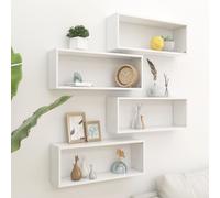 Vidaxl Étagères Murales Cube 4 Pcs Blanc 60x15x23 Cm Bois D'ingénierie Blanc
