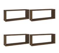 Vidaxl Étagères Murales Cube 4 Pcs Chêne Marron 60x15x23 Cm Bois Marron