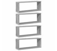 vidaXL Étagères murales Cube 4 pcs Sonoma Gris 60x15x23 cm Bois