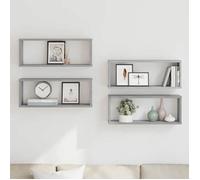 vidaXL Wandschappen kubus 4 st 60x15x23 cm bewerkt hout grijs sonoma815928 Gris G