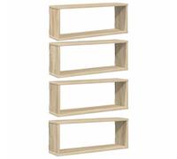 vidaXL Étagères Murales Cube 4 pcs, Supports Suspendus, Tablettes Flottantes, Meubles de Salon Salle de Séjour, Chêne Sonoma Bois d'Ingénierie