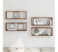 vidaXL Étagères murales cube 4 pcs vieux bois 60x15x23 cm Marron