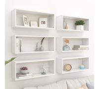 VidaXL Étagères murales cube 6 pcs Blanc 60x15x23 cm Bois d'ingénierie
