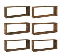 vidaXL Étagères murales cube 6 pcs Chêne fumé 60x15x23 cm Bois 815926