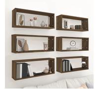 vidaXL Étagères murales cube 6 pcs Chêne marron 60x15x23 cm Bois 815932