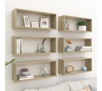 Vidaxl Étagères Murales Cube 6 Pcs Chêne Sonoma Bois D’Ingénierie Multicolore