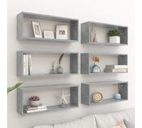 Vidaxl Étagères Murales Cube 6 Pcs Gris Béton Bois D'Ingénierie