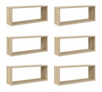 vidaXL Étagères Murales Cube 6 pcs, Supports Suspendus, Tablettes Flottantes, Meubles de Salon Salle de Séjour, Chêne Sonoma Bois d'Ingénierie