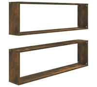 vidaXL Étagères murales cubiques 2 pcs Chêne fumé 100x15x30 cm