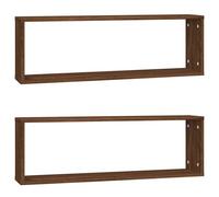 vidaXL Étagères murales cubiques 2 pcs Chêne marron 80x15x26,5 cm
