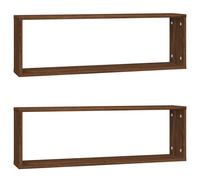 Vidaxl Étagères Murales Cubiques 2 Pcs Chêne Marron 80x15x26,5 Cm Multicolore