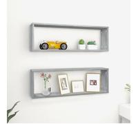 Wandschappen kubus 2 st 80x15x26,5 cm bewerkt hout grijs sonoma815918
