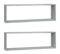 Vidaxl Étagères Murales Cubiques 2 Pcs Sonoma Gris 80x15x26,5 Cm Multicolore