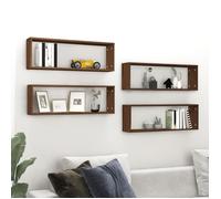 vidaXL Étagères murales cubiques 4 pcs Chêne marron 80x15x26,5 cm 815922