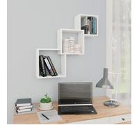 vidaXL Étagères Murales Cubiques Étagères Flottantes Étagères Suspendues Cuisine Salon Chambre Maison Intérieur Blanc Bois 800270