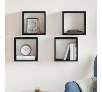 vidaXL Étagères murales cubiques lot de 4 chêne noir 30 x 15 x 30 cm bois composite