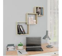 vidaXL Étagères Murales Cubiques, Organisateur de Maison Suspendu, Meuble de Rangement Salon Salle de Séjour, Chêne Sonoma 800273